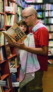 Matt from Smitten With Wovens reads to his toddler