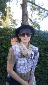 Double Hammock Tied At Shoulder with a tired Toddler